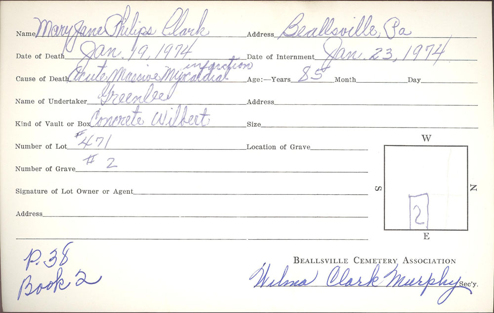 burial card